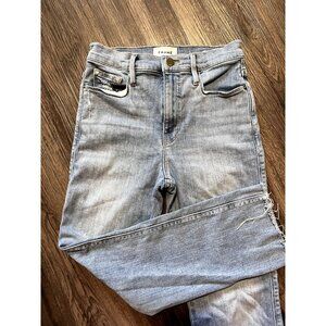 Frame Le Sylvie Crop Raw Hem‎ Denim Jeans Size 25